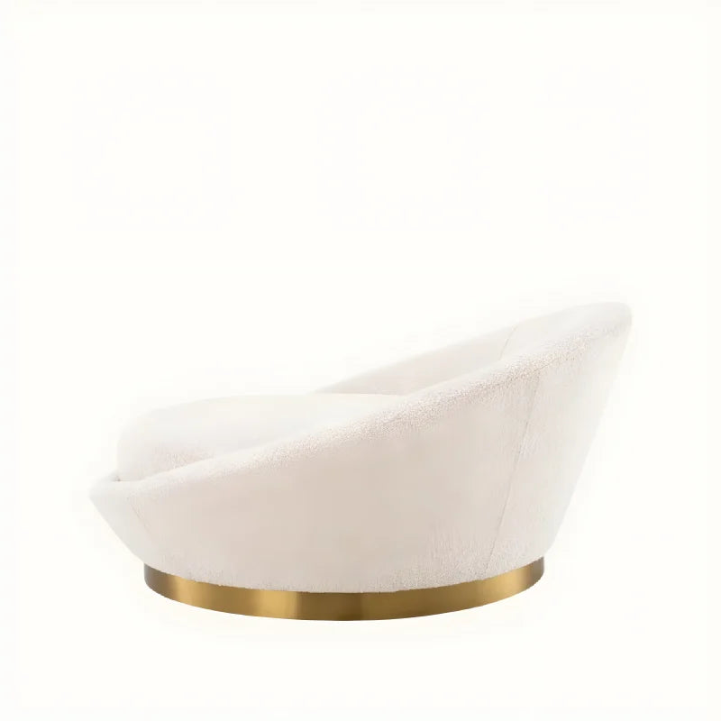 Canapé rond bouclé crème