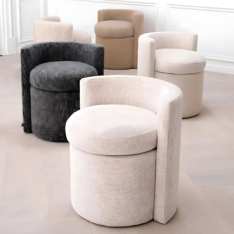 Tabouret molletonné crème
