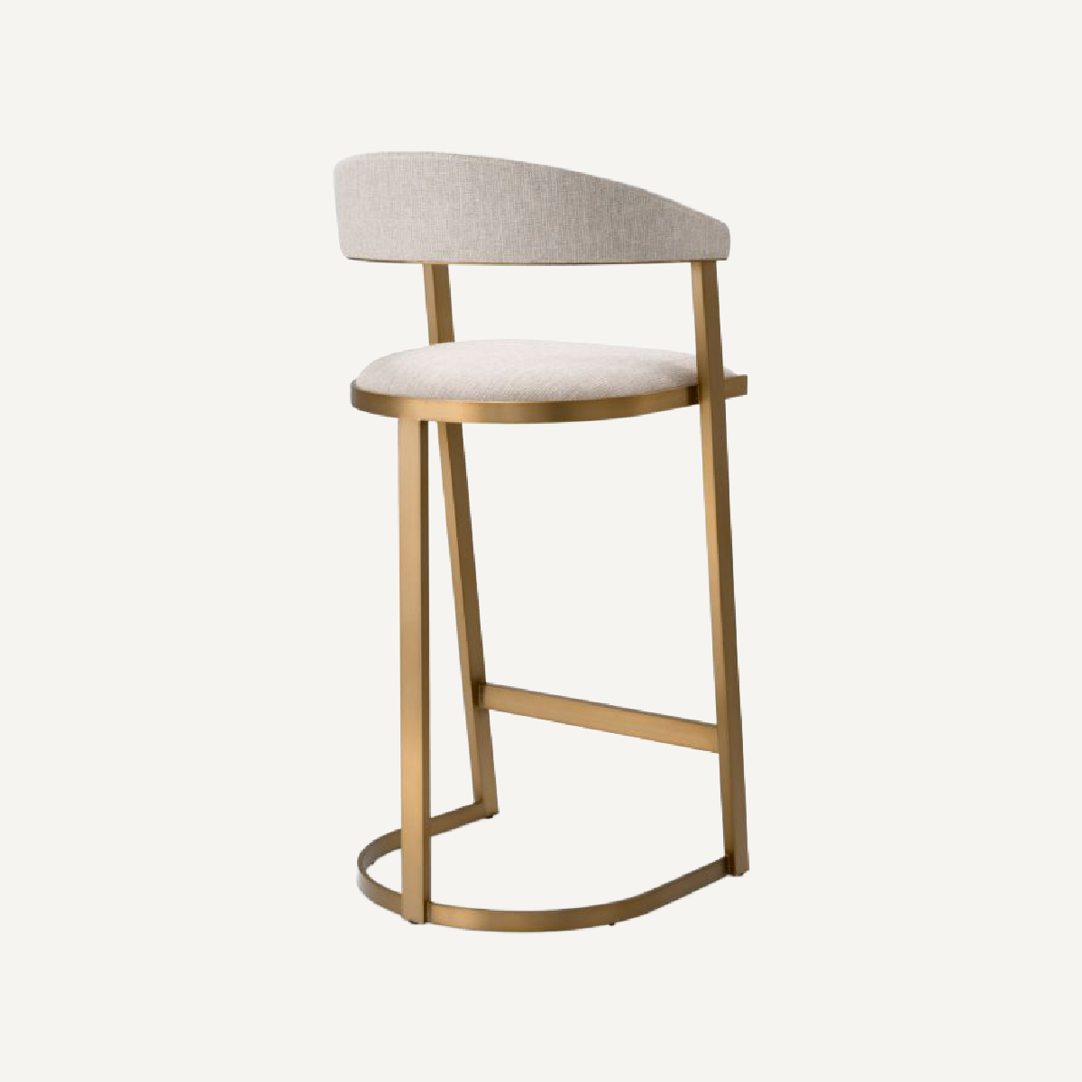 Chaise de bar en tissu blanc écru