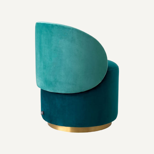 Chaise basse en velours vert d'eau