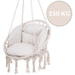 Fauteuil suspendu crème avec coussins - 80x60x140 cm