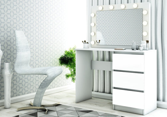 Coiffeuse Hollywood / table de maquillage (incl. miroir et ampoules)