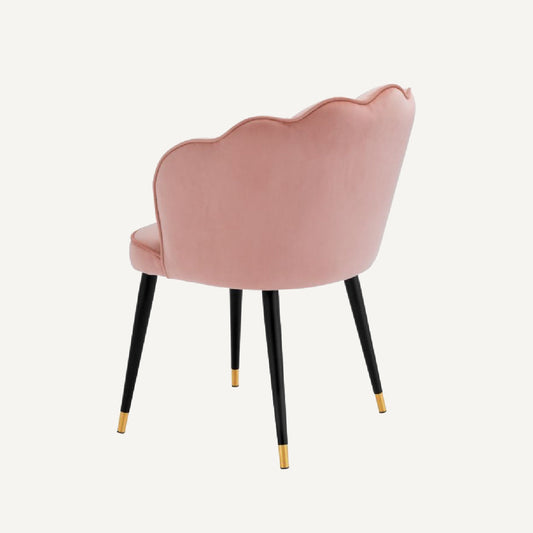 Chaise de salle à manger en velours rose