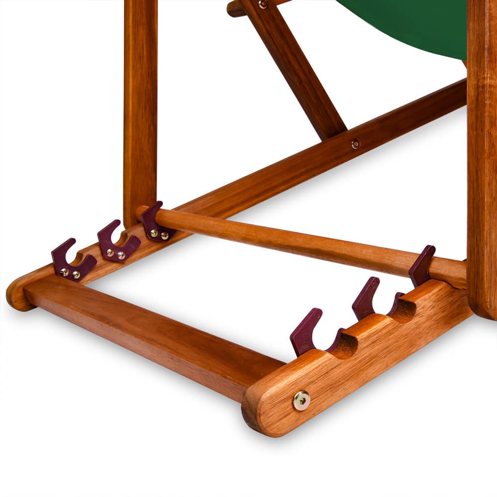 Transat pliable en bois d'acacia vert pour jardin