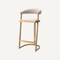 Chaise de bar en tissu blanc écru