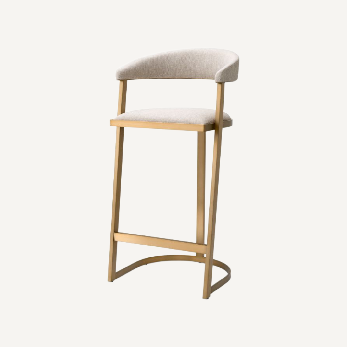 Chaise de bar en tissu blanc écru