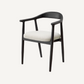 Chaise de salle à manger noire en tissu crème