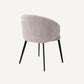 Chaise de salle à manger avec accoudoirs en tissu gris (lot de 2)