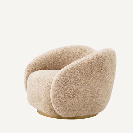 Fauteuil pivotant molletonné marron