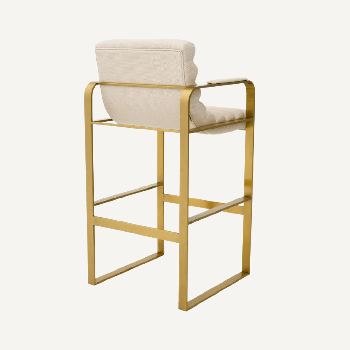 Chaise de comptoir dorée en tissu sable