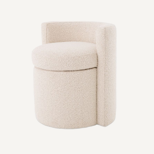Tabouret bouclé crème
