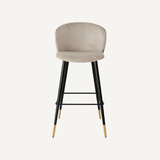 Chaise de bar en velours beige