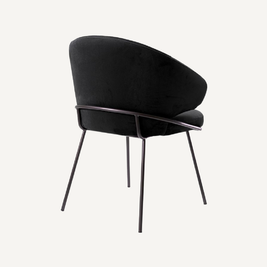 Chaise de salle à manger en veloirs noir