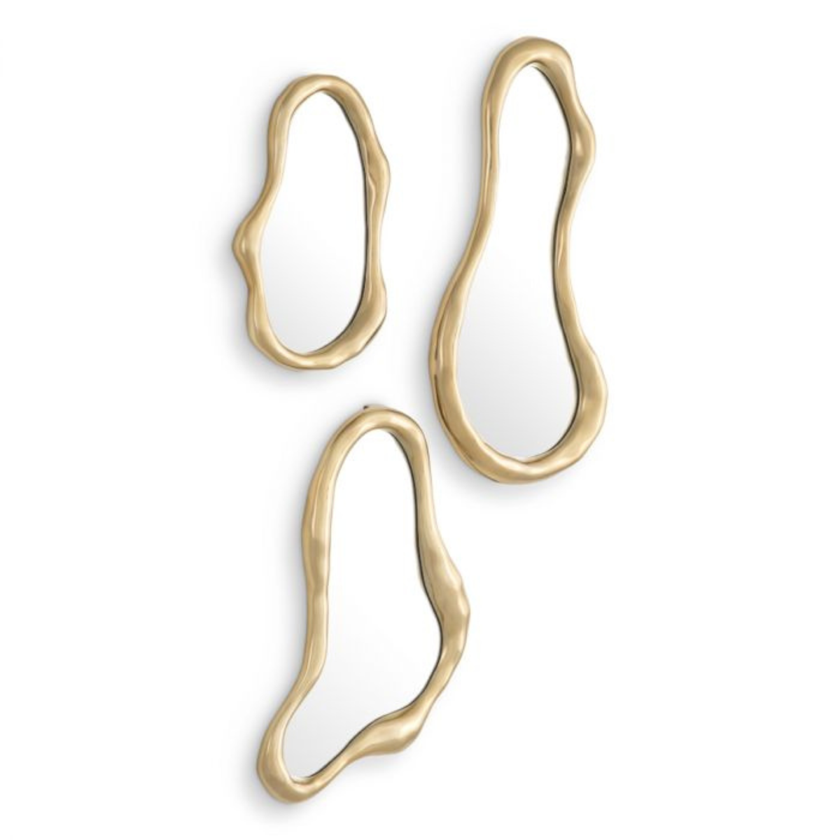 Miroir en métal doré (lot de 3)
