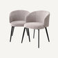 Chaise de salle à manger avec accoudoirs en tissu gris (lot de 2)