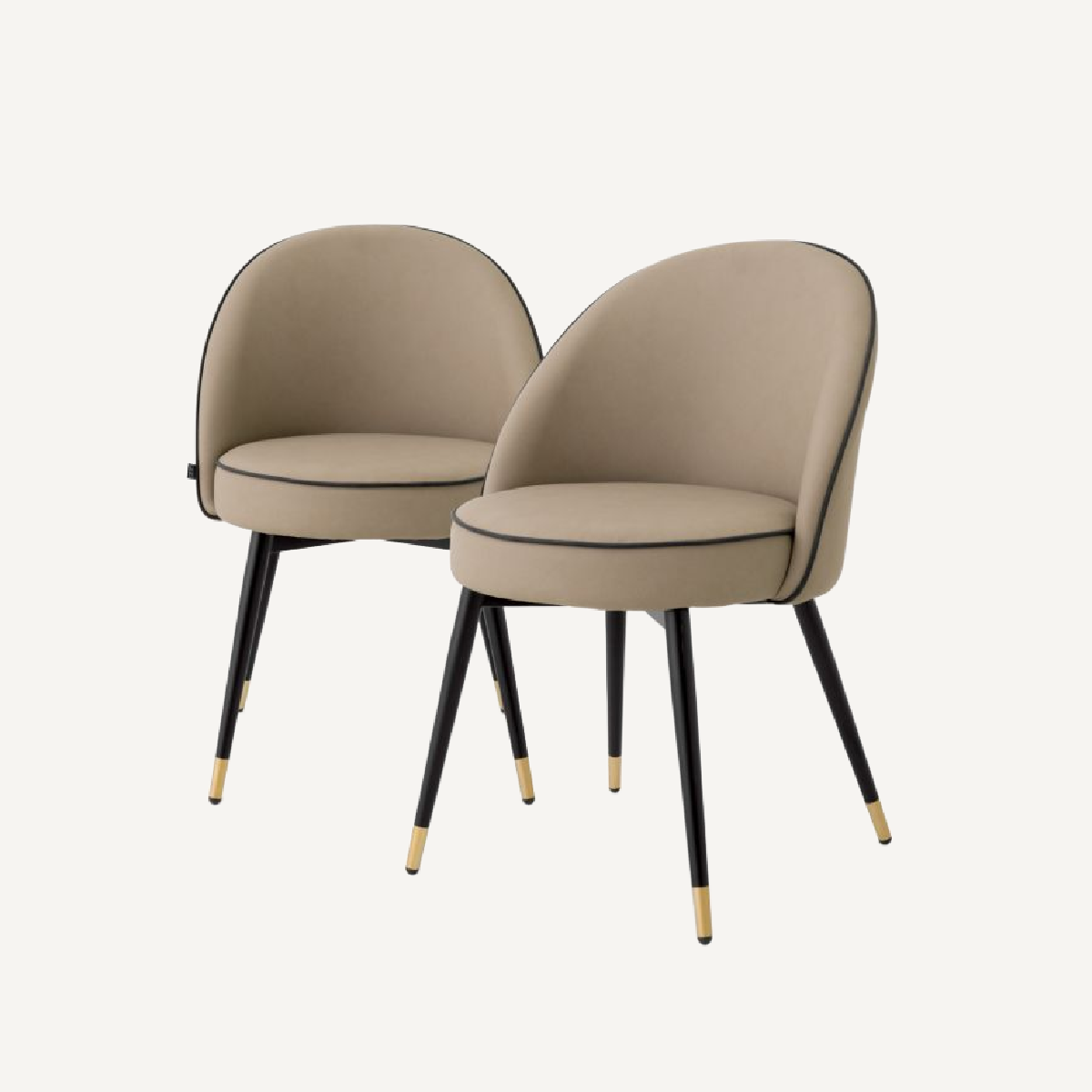 Chaise de salle à manger en similcuir beige (lot de 2)