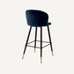 Chaise de bar en velours bleu nuit