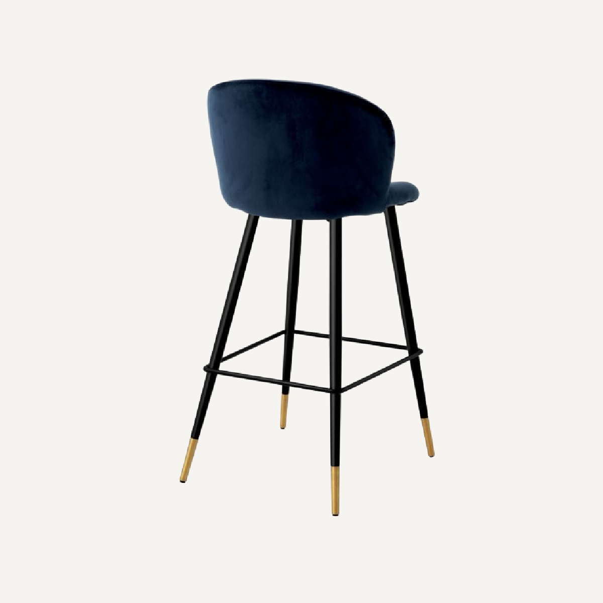 Chaise de bar en velours bleu nuit