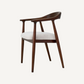 Chaise de salle à manger marron en tissu crème