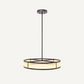 Lustre en bronze et verre mat S