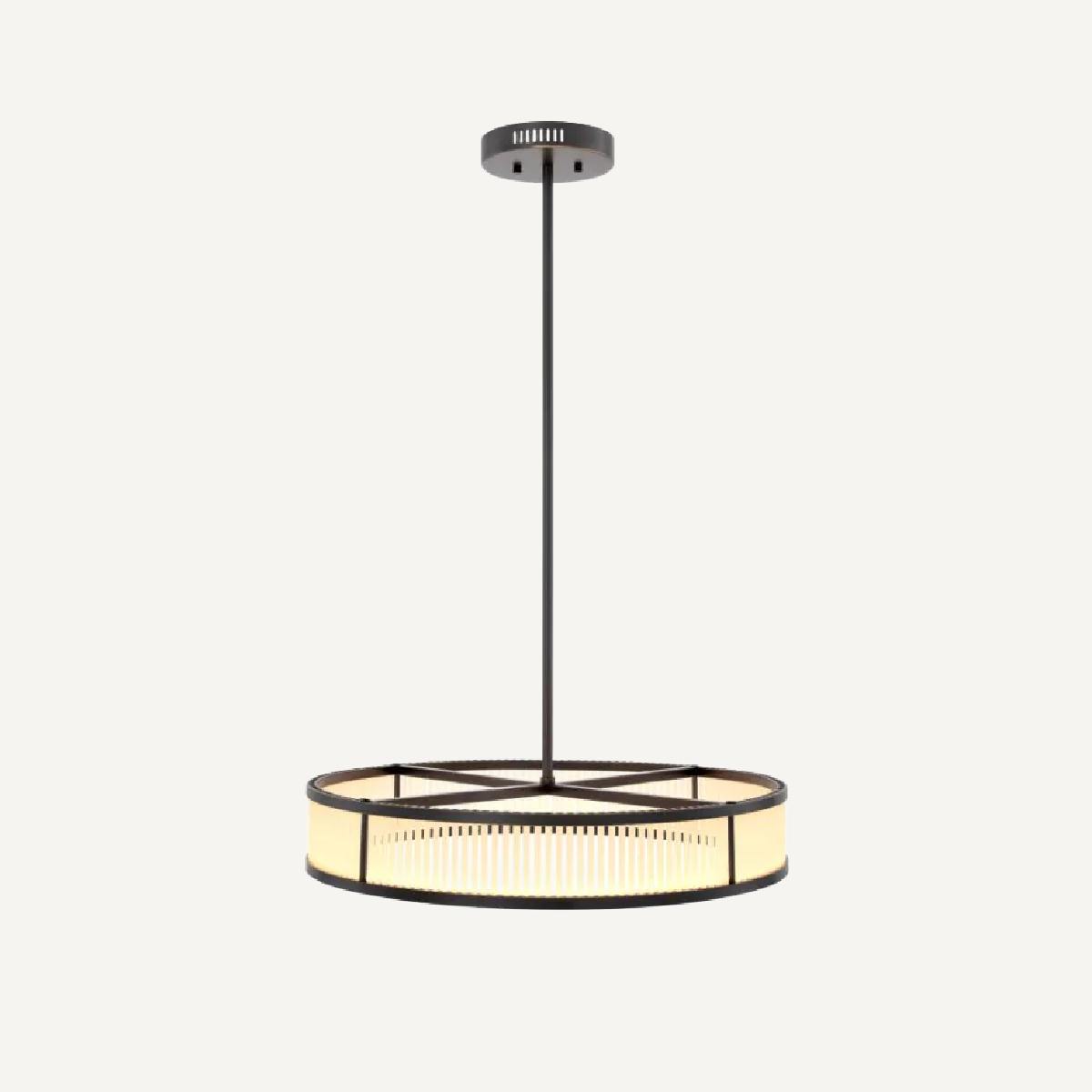 Lustre en bronze et verre mat S