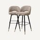 Chaise de bar en tissu beige (lot de 2)