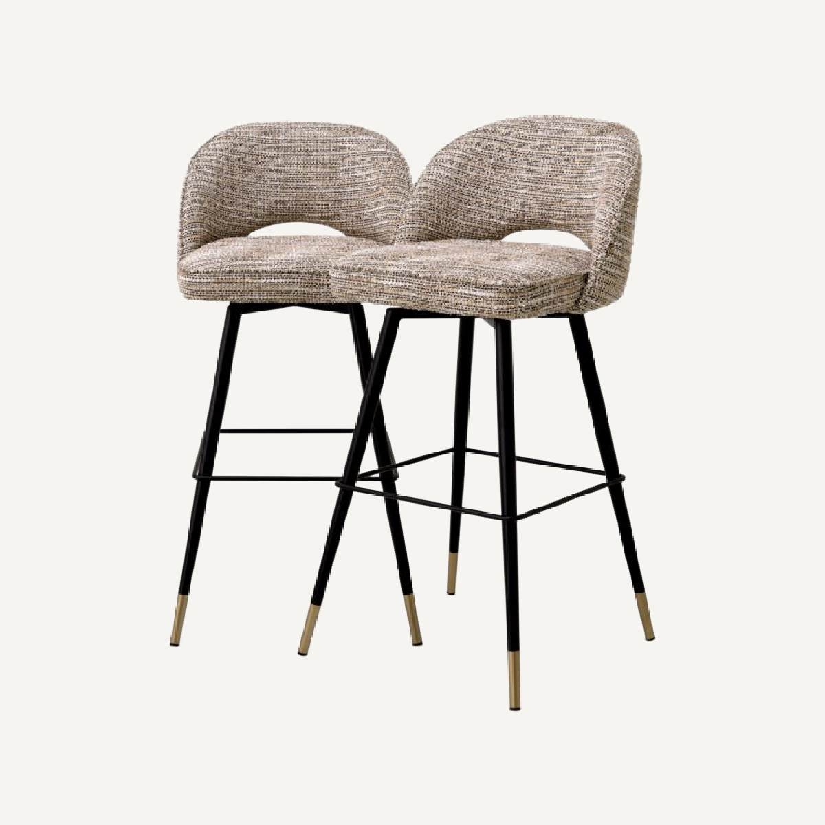 Chaise de bar en tissu beige (lot de 2)