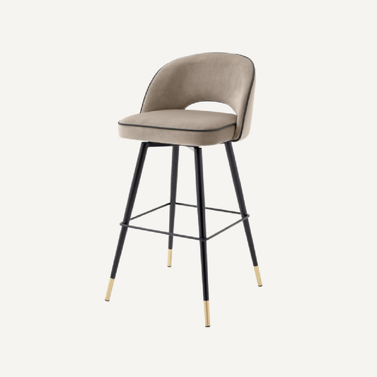 Chaise de bar en velours greige (lot de 2)
