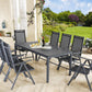 Ensemble de jardin 9 pièces Bern anthracite en aluminium