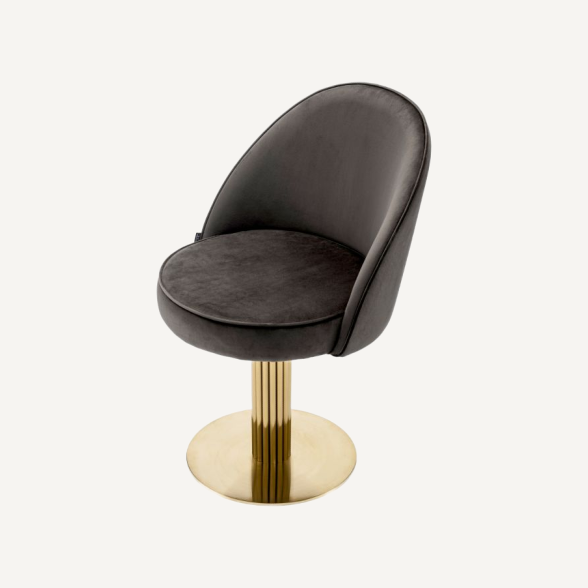 Chaise de salle à manger pivotante en velours gris