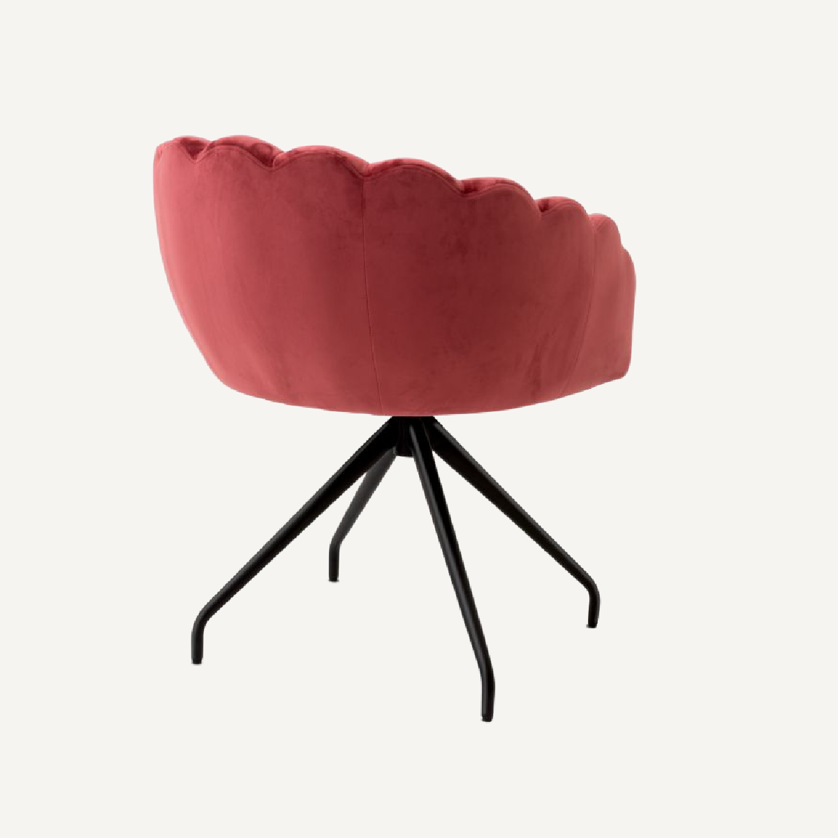 Chaise de salle à manger pivotante en velours rouge