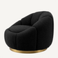 Fauteuil pivotant bouclé noir