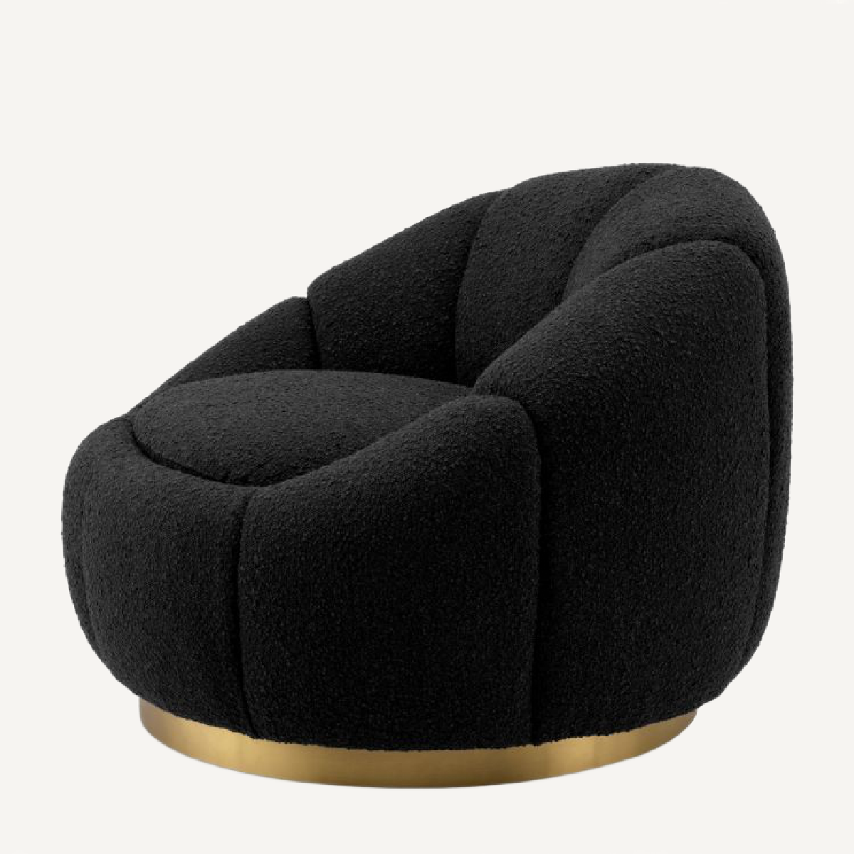 Fauteuil pivotant bouclé noir