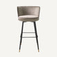 Chaise de bar en velours greige