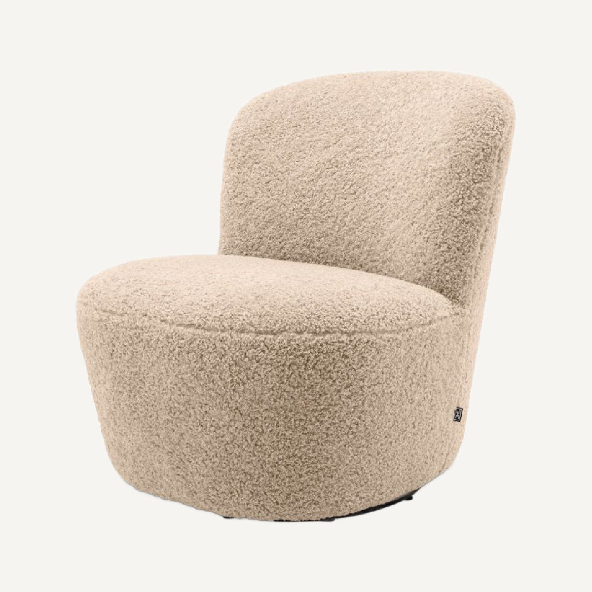 Fauteuil pivotant molletonné sable