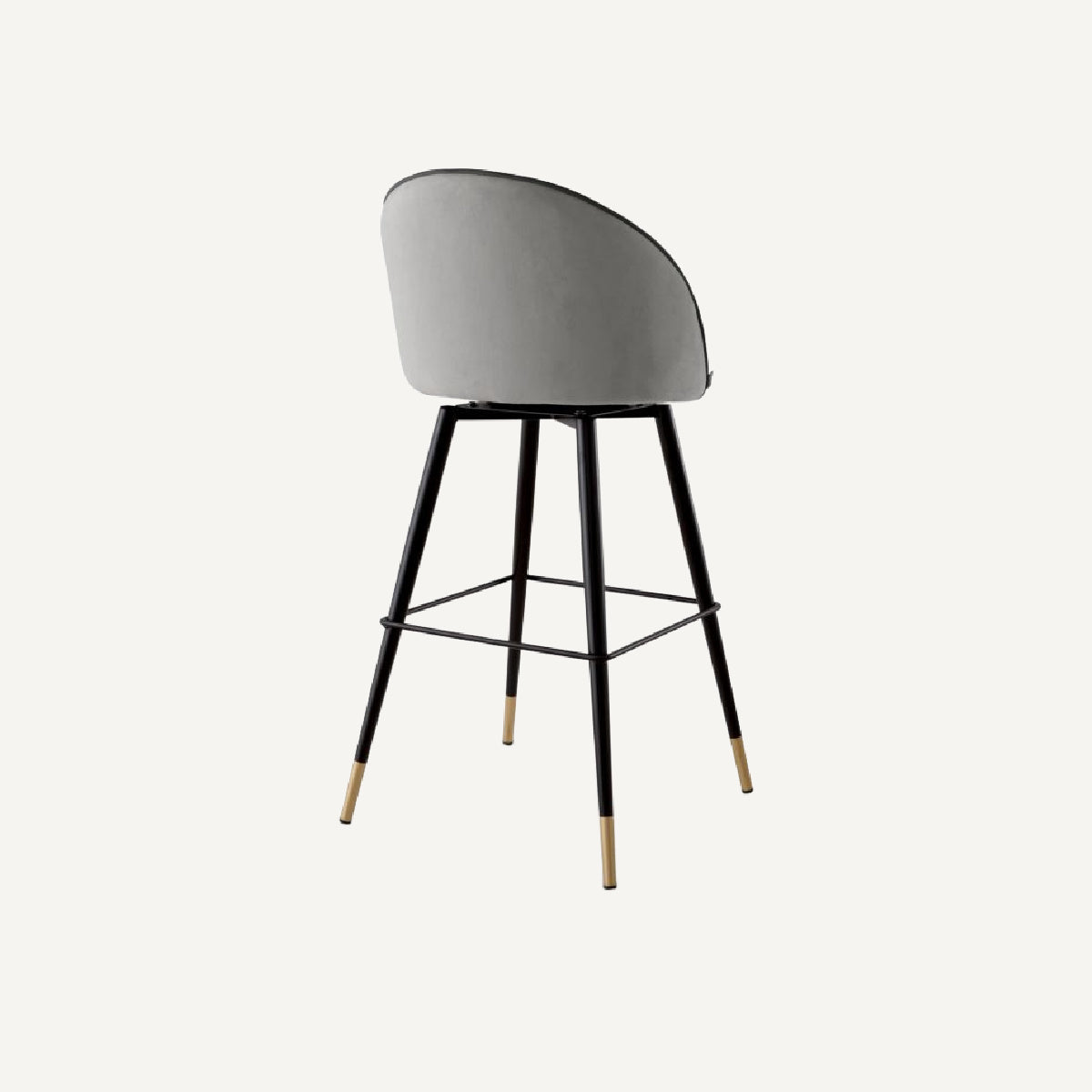 Chaise de bar en velours gris clair (lot de 2)