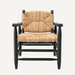 Fauteuil noir en jonc de mer