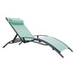 Lot de 2 transats GALAPAGOS en textilène vert d'eau - aluminium gris anthracite