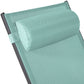 Lot de 2 transats GALAPAGOS en textilène vert d'eau - aluminium gris anthracite