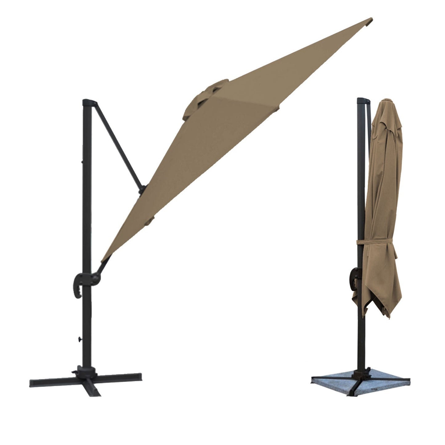 Parasol déporté MOLOKAI rectangulaire 3x4 m taupe