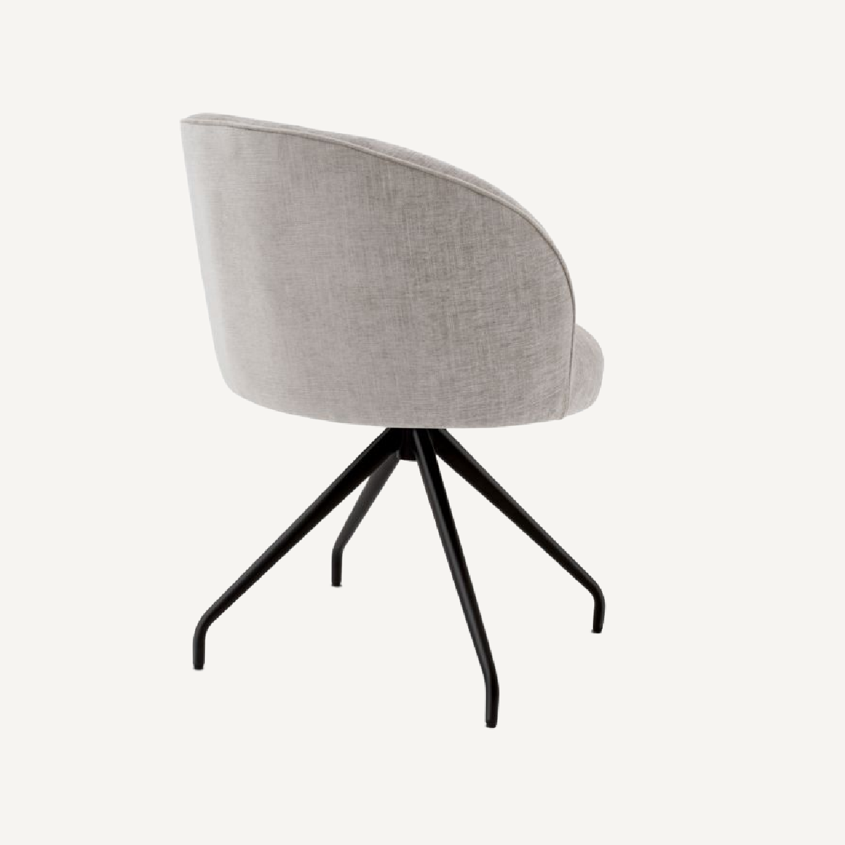 Chaise de salle à manger pivotante en tissu gris