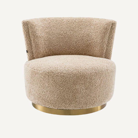 Fauteuil pivotant molletonné beige