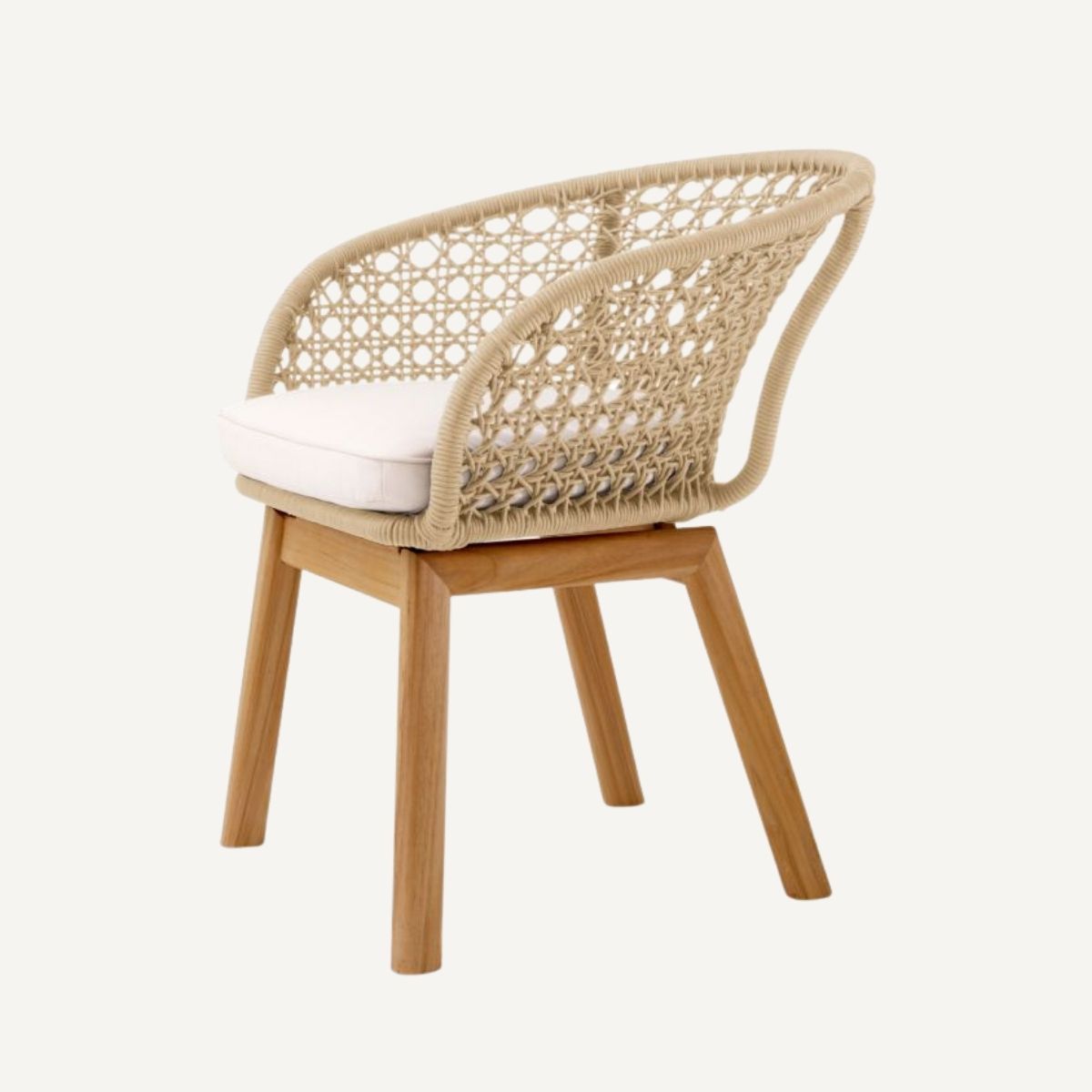 Chaise extérieure en cordage crème