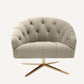 Fauteuil pivotant en velours greige