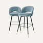 Chaise de bar en velours bleu (lot de 2)