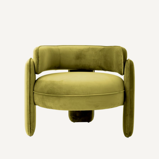 Fauteuil en velours vert