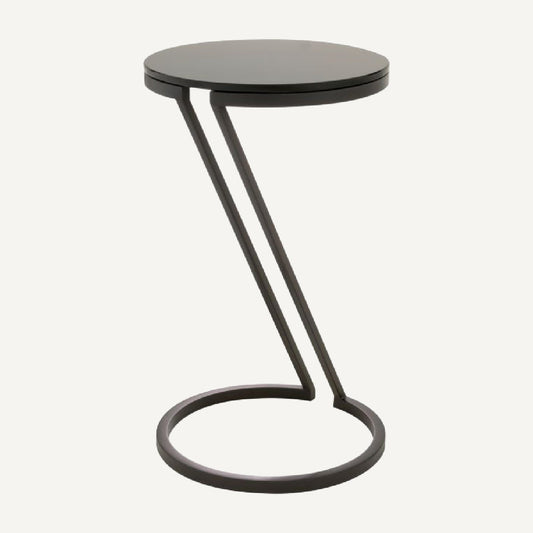 Table d'appoint en bronze et verre fumé