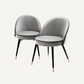 Chaise de salle à manger en velours gris clair (lot de 2)