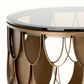 Table d'appoint cuivée en verre brun'indiscret