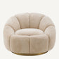 Fauteuil pivotant en tissu sherpa crème